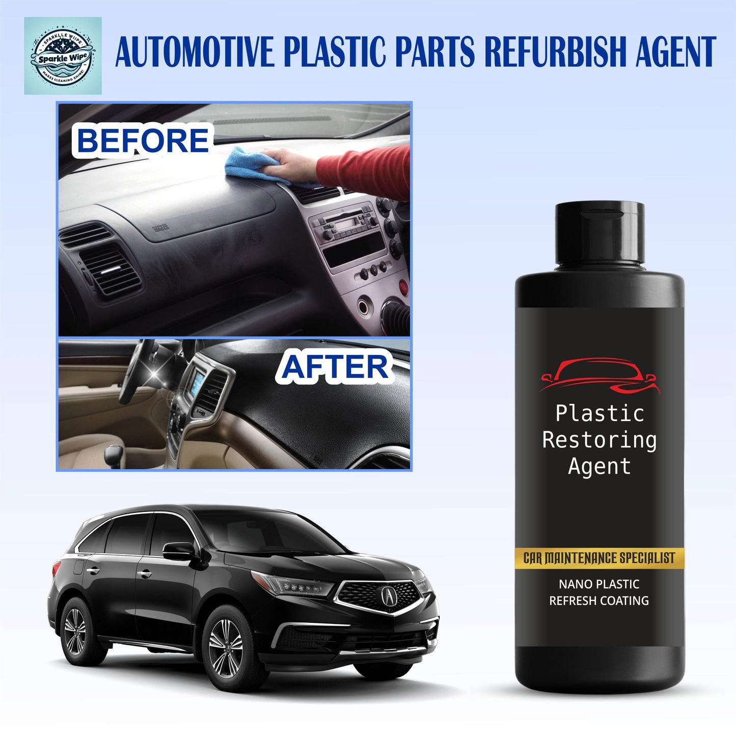 Nano Plastic Revitalizing Coating Agent for Car – 100ml (Pack of 2)