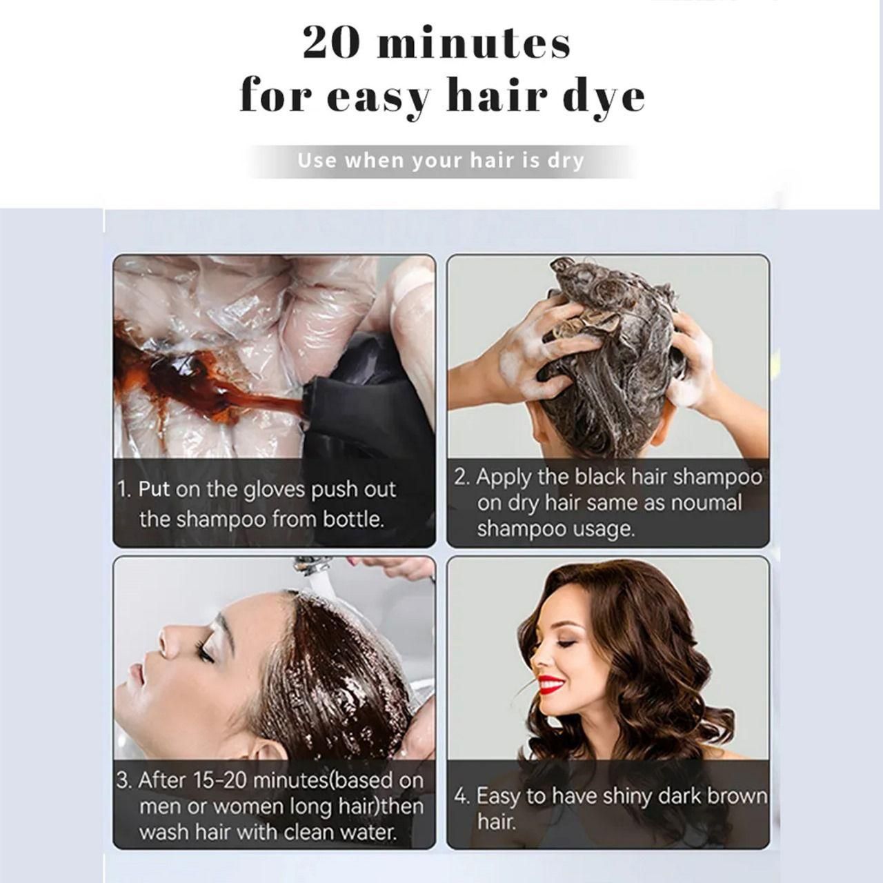 Long Lasting Natural Hair Dye Shampoo – 100ML