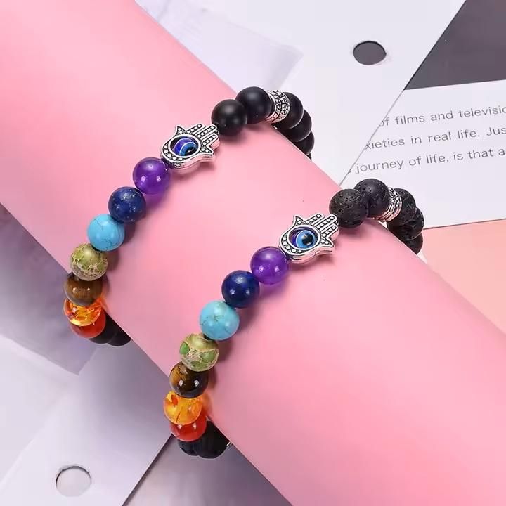 Classic 7 Chakra Beads Bracelet – Natural Healing Energy (Pack of 1)