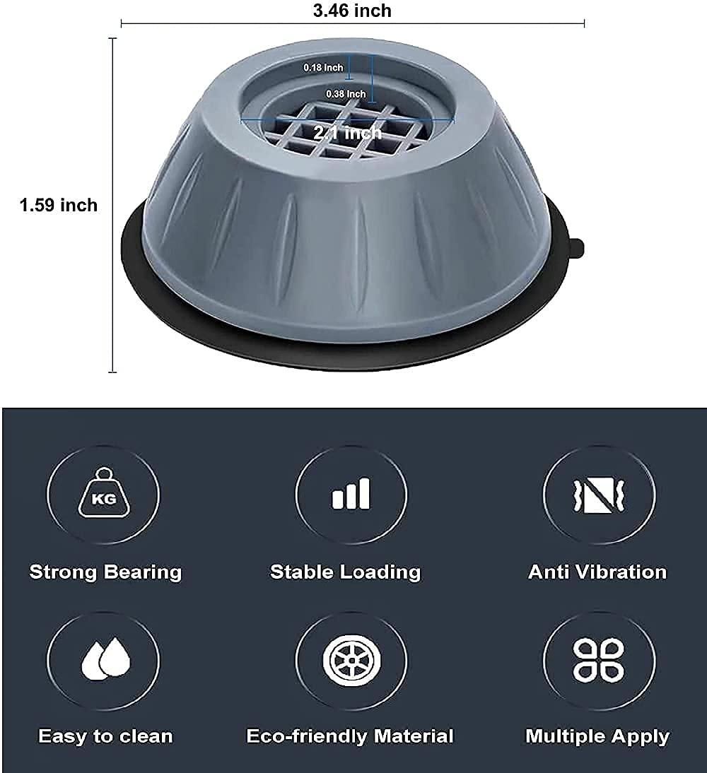 Anti-Vibration Pads for Washing Machine & Furniture (Pack of 4) – Shockproof Feet