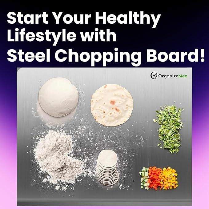 Stainless Steel Chopping Board – 35x31cm Heavy Duty