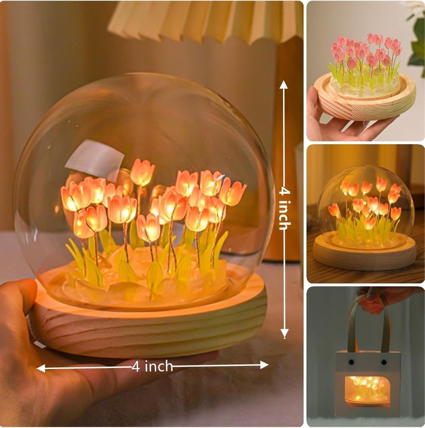 Round Tulip Light – Elegant Decorative Night Lamp