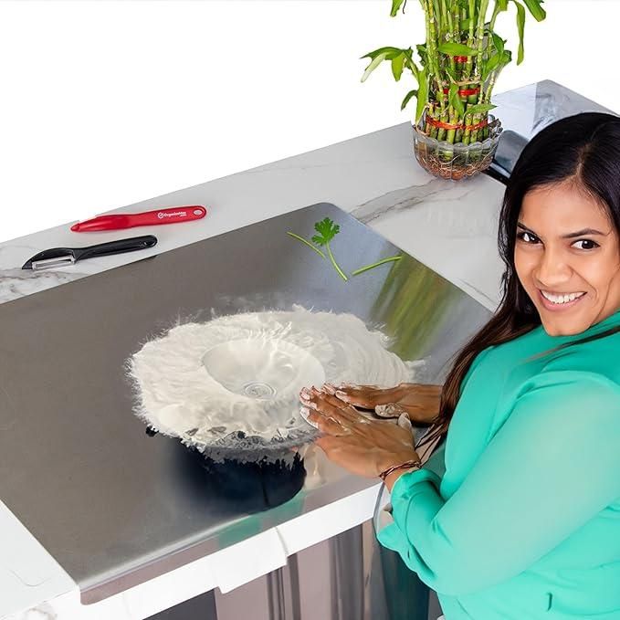 Stainless Steel Chopping Board – 35x31cm Heavy Duty