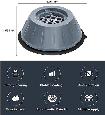 Anti-Vibration Pads for Washing Machine & Furniture (Pack of 4) – Shockproof Feet