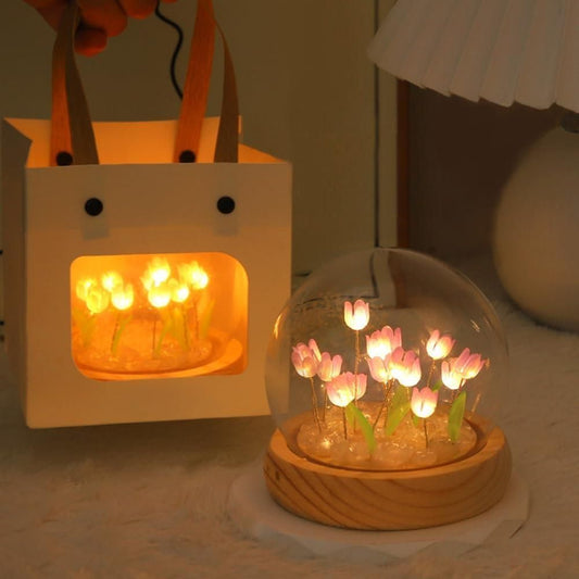 Round Tulip Light – Elegant Decorative Night Lamp