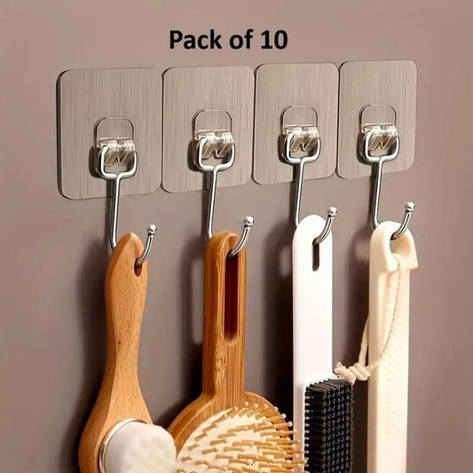 Golden Large Hooks for Hanging (Pack of 10) – Strong & Durable Wall Hooks