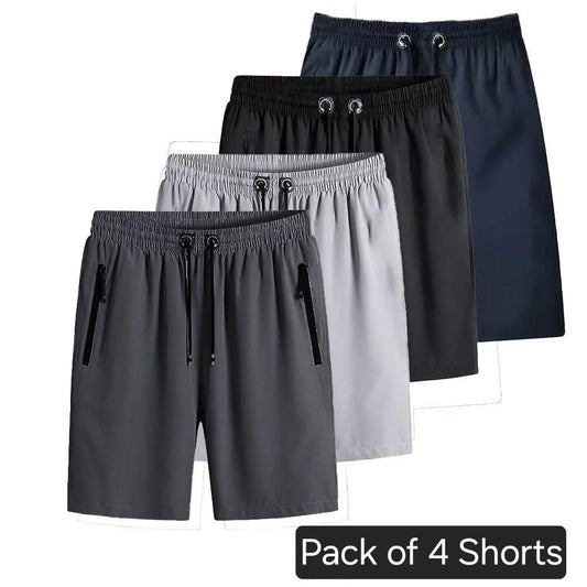 Combo of 4 Men’s Stretchable Cotton Shorts – Comfortable Everyday Wear